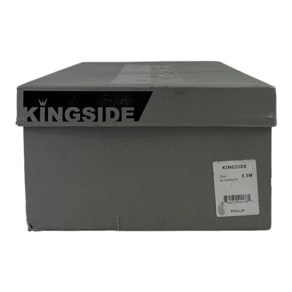 New Kingside Phillip Men US 9.5 Black White Athletic Tetoron Laces Moc-Toe Shoes - Picture 9 of 9